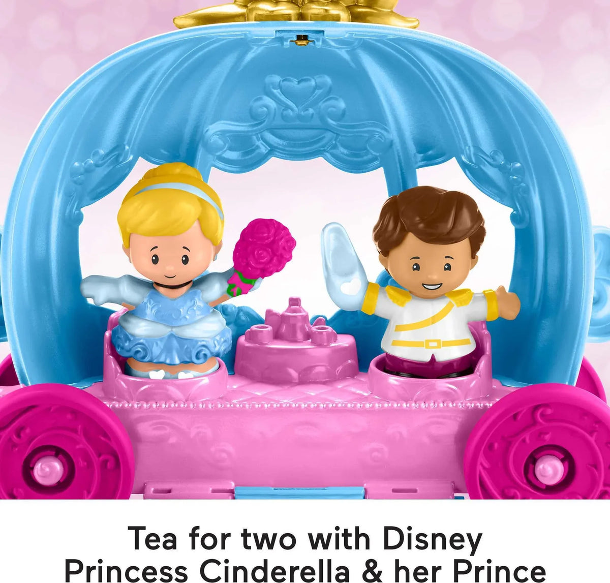 Disney Princess Cinderella’s Dancing Carriage Little People Toddler Playset with Horse & Figures