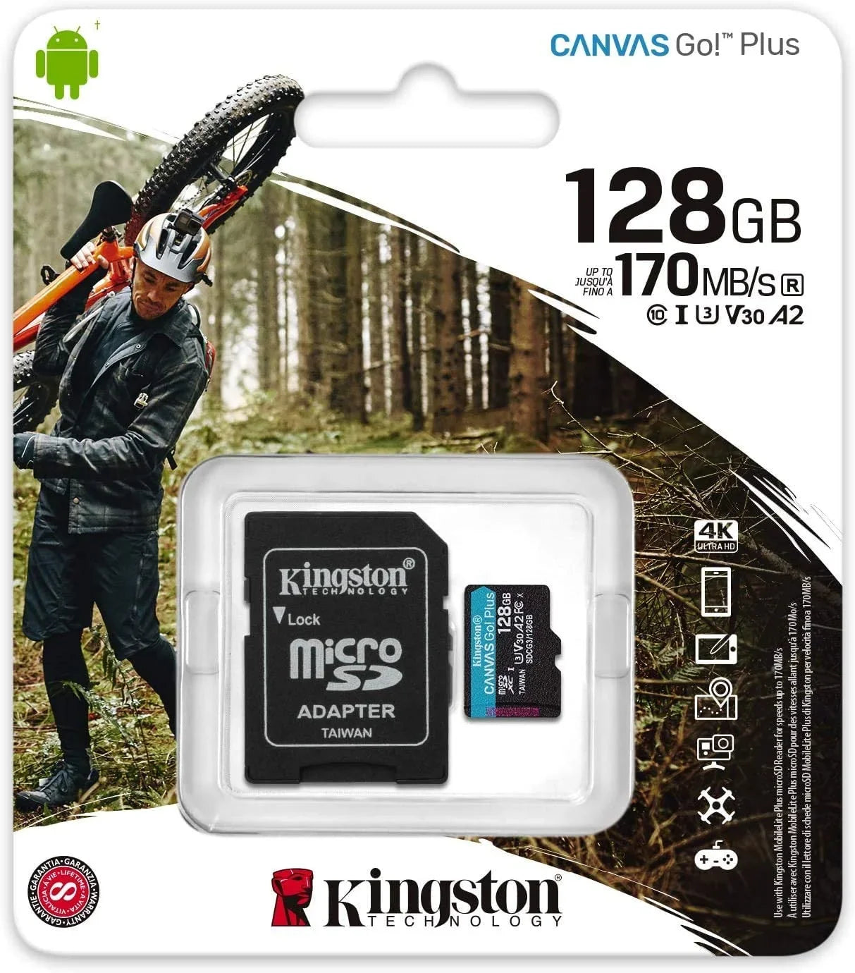 Kingston 128GB Canvas Go Plus ro SDXC Works with Rexing Dash Camera V1, V1-4K, V5, V1GW (SDCG3/128GB) Cl 10