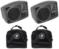 (2) Mackie SRM150 Powered Active PA Monitor Speaker + (2) Mackie Travel Bags