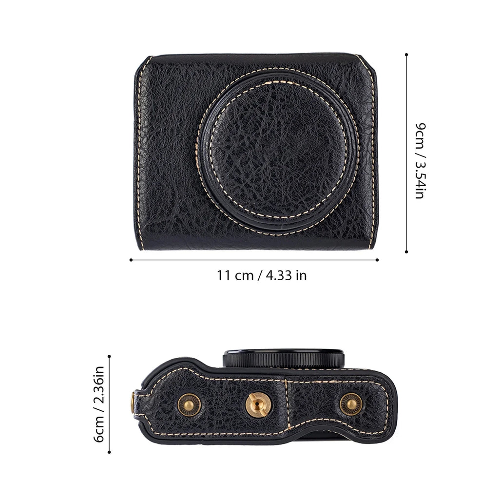 Shinysix Camera Bag,Case Pu Leather Pu Leather Camera Removable Matching With Leather Camera With