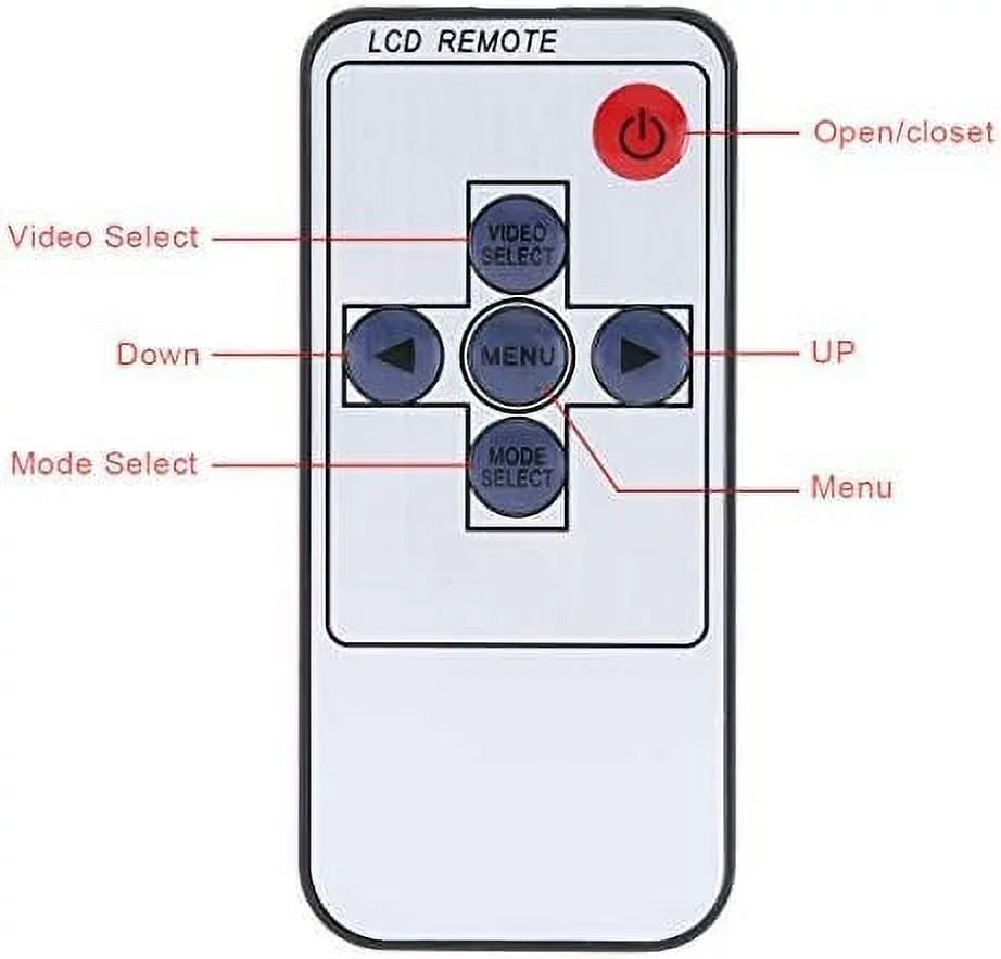 Bileeko 7 Inch 16:9 2-Channel Video Input Car RGB Digital Display Rear View VCR Monitor with Touch Button