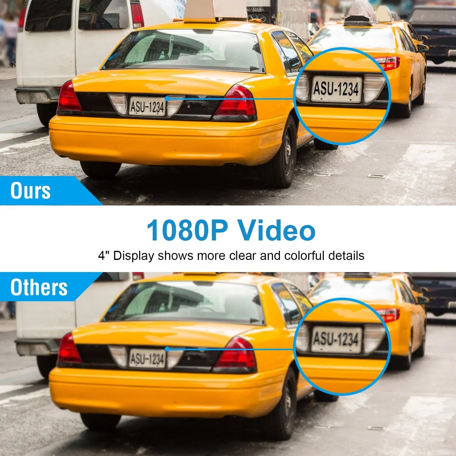 iMounTEK Dashboard Camera FHD 1080P 4in Touch Screen Car DVR Dash Camera 3 Lens Vehicle Driving Recorder Seamless Loop Recording with 19.68ft Rear Camera Wire, Black
