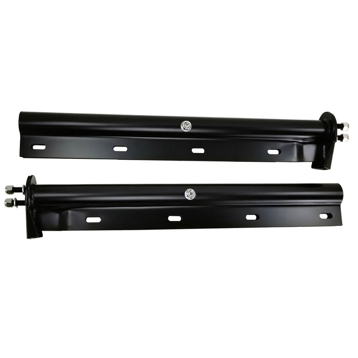POWERWORKS Black Straight Spring Loaded Mud Flap Hanger Bracket Mudflap Holder Set 1-1/8" Bolt Spacing 30" Length for Semi Trucks