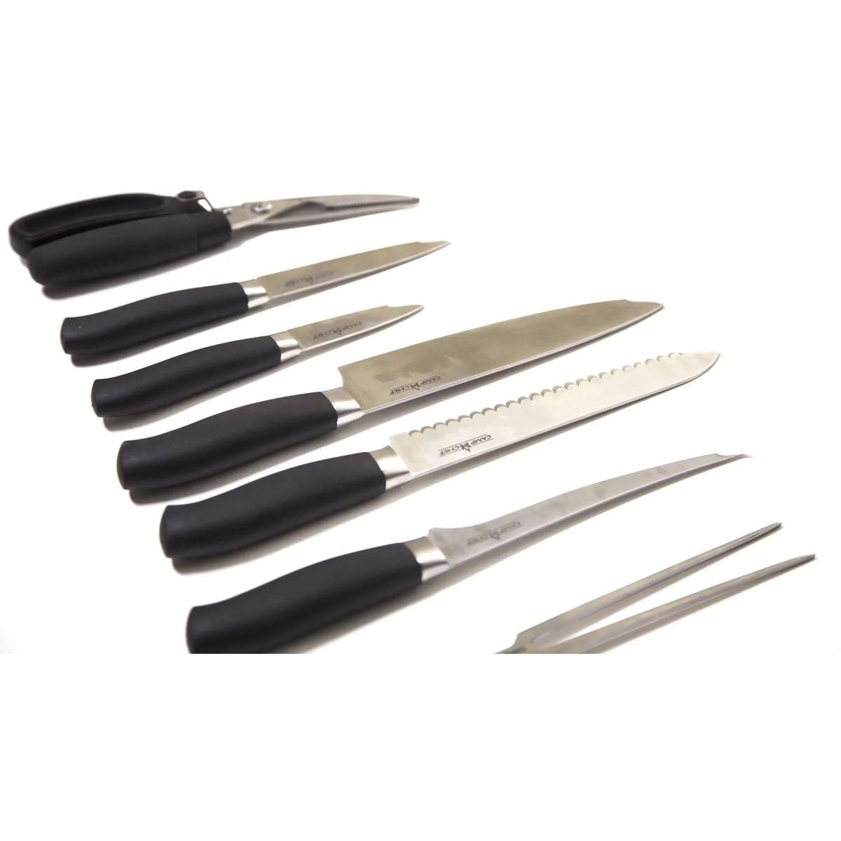 Camp Chef 9 Piece Professional Knife Set - KSET9, Includes 8" Chef Knife, 7" Fillet Knife, 8" Bread Knife, 5" Utility Knife, 3" Pairing Knife