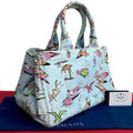 Pre-Owned PRADA Prada Triangle Canapa Surfing Pattern Canvas Handbag Tote Bag Blue Multicolor 25905 (Good)