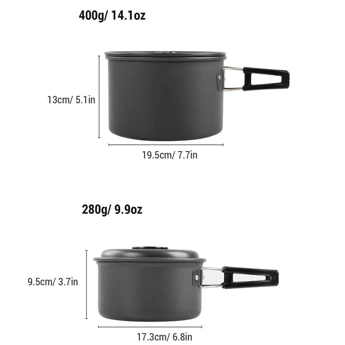 Htovila Kitchenware Set, Non-Stick Camping Cookware Mess Kit with Kettle for Hiking and Backpacking