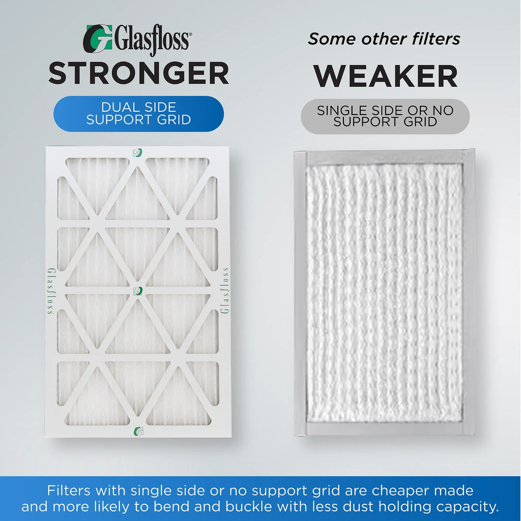 16x20x4 MERV 10 Pleated HVAC Air Filters by Glasfloss. ( Quantity 5 ) Exact Size: 15-1/2 x 19-1/2 x 3-3/4