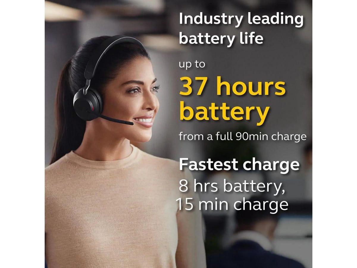 Jabra Evolve2 65 USB-C MS Mono with Charging Stand - Black Wireless Headset / Music Headphones