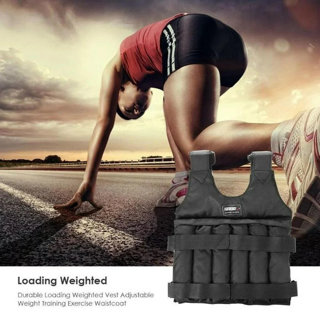 Gym Weighted 44lbs-110lbs Running Workout Weight Vest Adjustable Weight Vest Training Fitness Adjustable 110LBS(50KG)