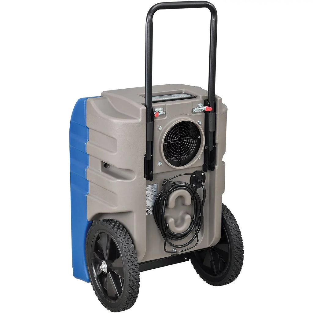 Global Industries Dehumidifier Commercial Grade Refrigeration 145 Pints Day Dehumidification with Water Pump - Blue