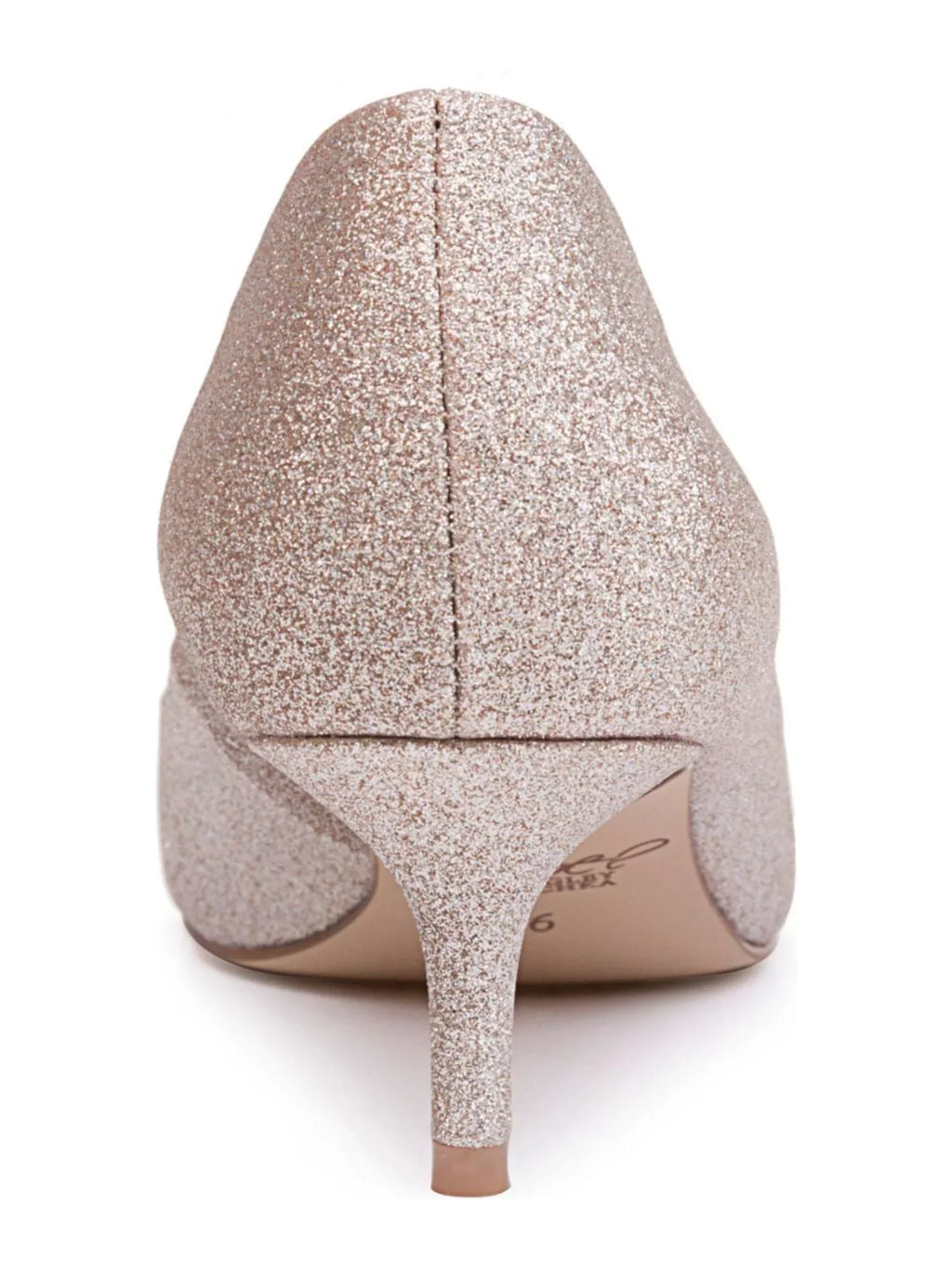 JEWEL BADGLEY MISCHKA Womens Silver Cushioned Metallic Royalty Pointed Toe Kitten Heel Slip On Dress Pumps Shoes 8