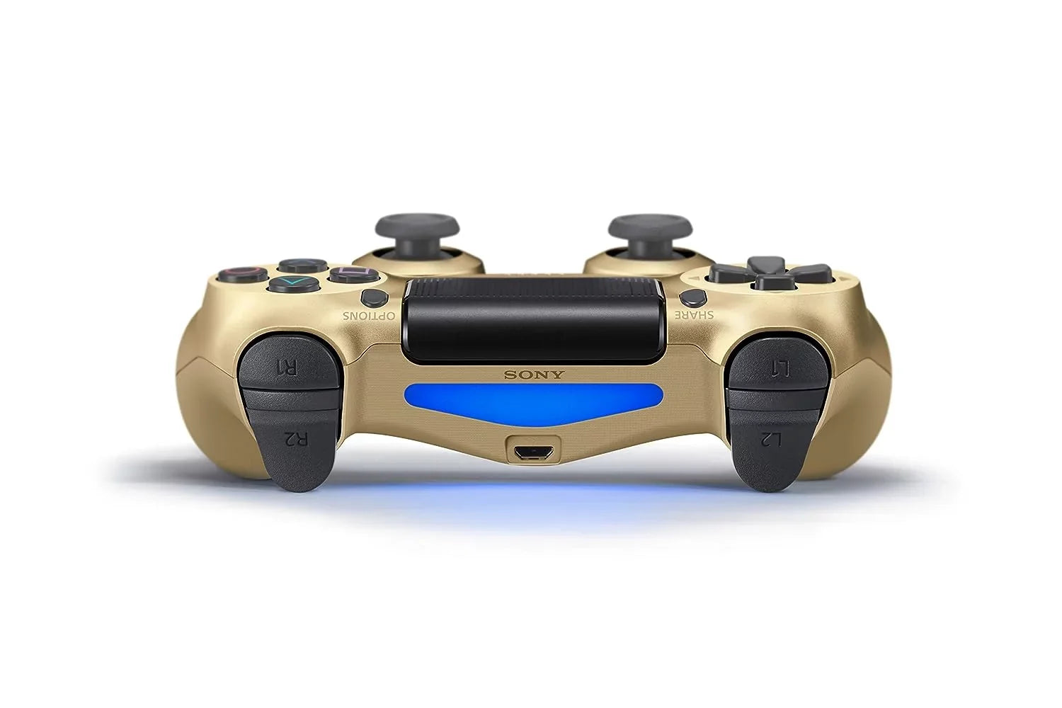 Like New PlayStation 4 DualShock Wireless Gold 2 Controller with Earbuds BOLT AXTION Bundle