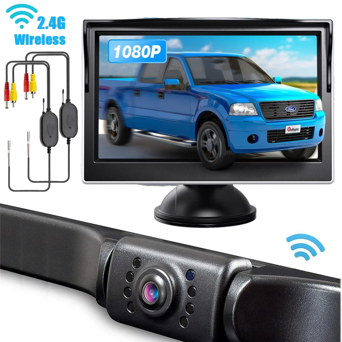 Wireless Backup Camera System 170° 5" TFT LCD Rear View Monitor IP67 Waterproof Night Vision Reverse Camera for Car MPV SUV RV