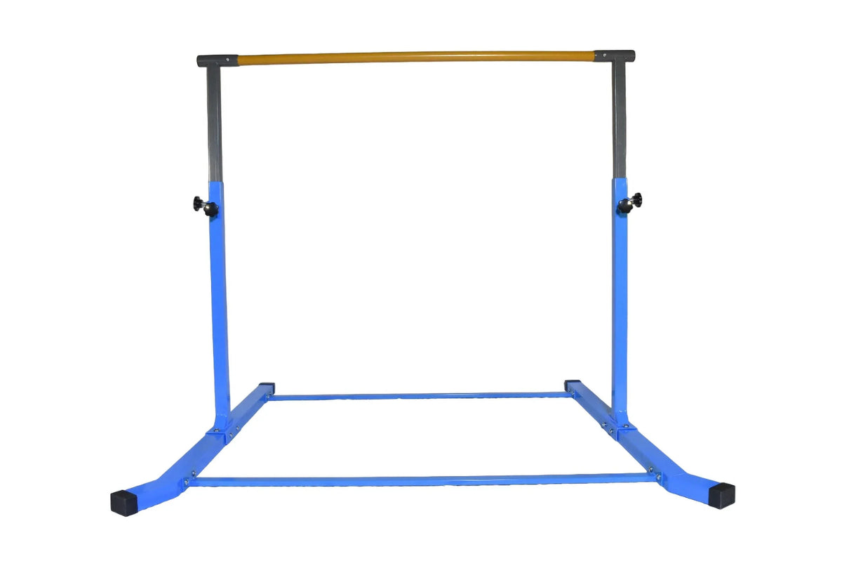 5 Star-TD Gymnastics Training Kip Bar for Kids, Expandable Between 3 FT to 5 FT, Adjustable Height Horizontal Bar Gymnastic Training Fitness Equipment for Home Practice Tumbling (Blue)