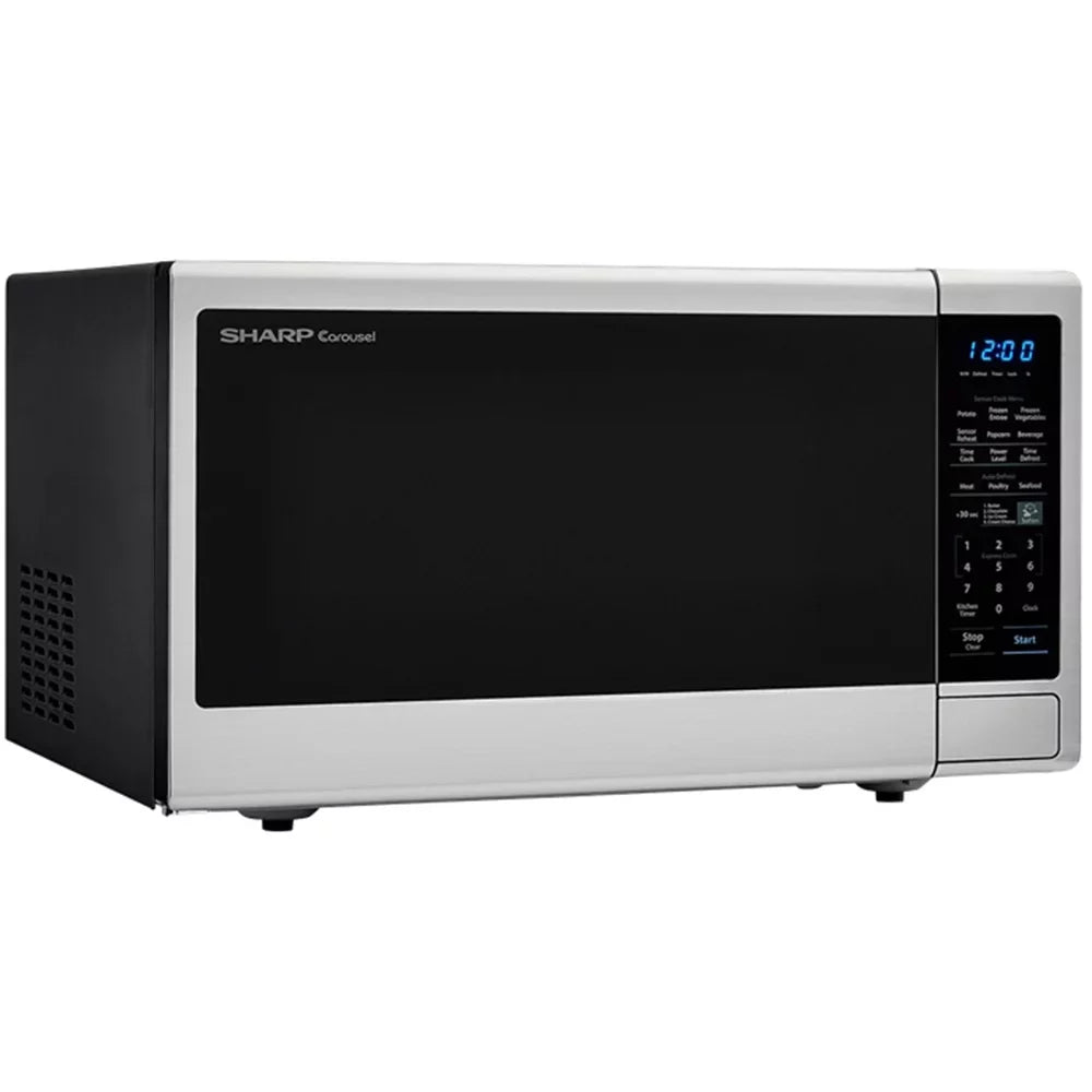 Sharp Carousel SMC1843CM Microwave Oven Freestanding 1.8 cu. Ft, 1100 W - Black, Stainless Steel
