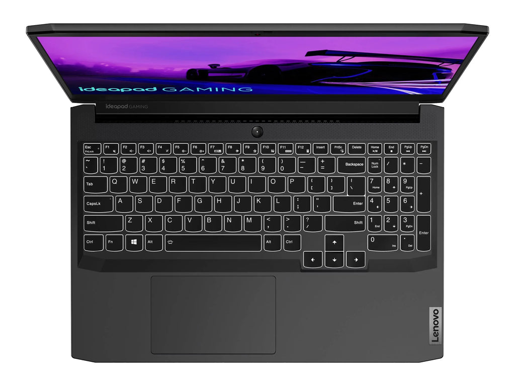 Lenovo IdeaPad Gaming 3 15ACH6 82K2 - 180-degree hinge design - AMD Ryzen 7 - 5800H / up to 4.4 GHz - Win 11 Home - GF RTX 3050 - 16 GB RAM - 512 GB SSD NVMe - 15.6" IPS 1920 x 1080 (Full HD) @ 120 Hz - 802.11a/b/g/n/ac/ax - shadow black - kbd: US