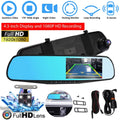 NIFFPD 4.3" HD 1080P Dual Lens Car DVR，Dash Cam Video Camera Recorder Rearview Mirror