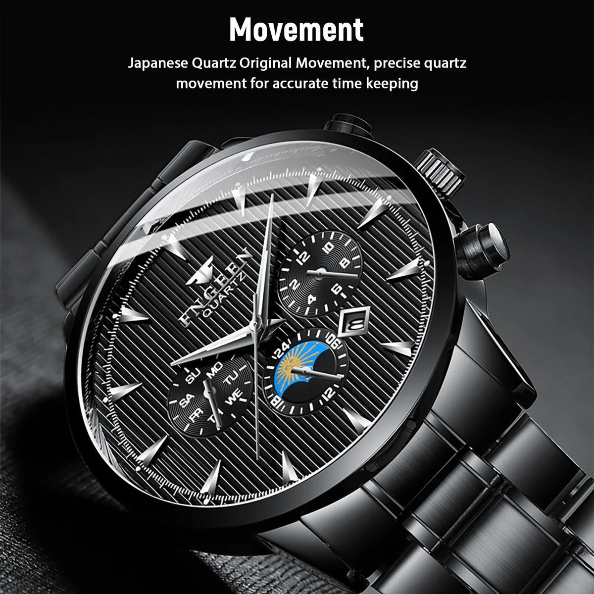 Waterproof Men's Watch Relojes De Hombre Stainless Steel Quartz Classic Luminous