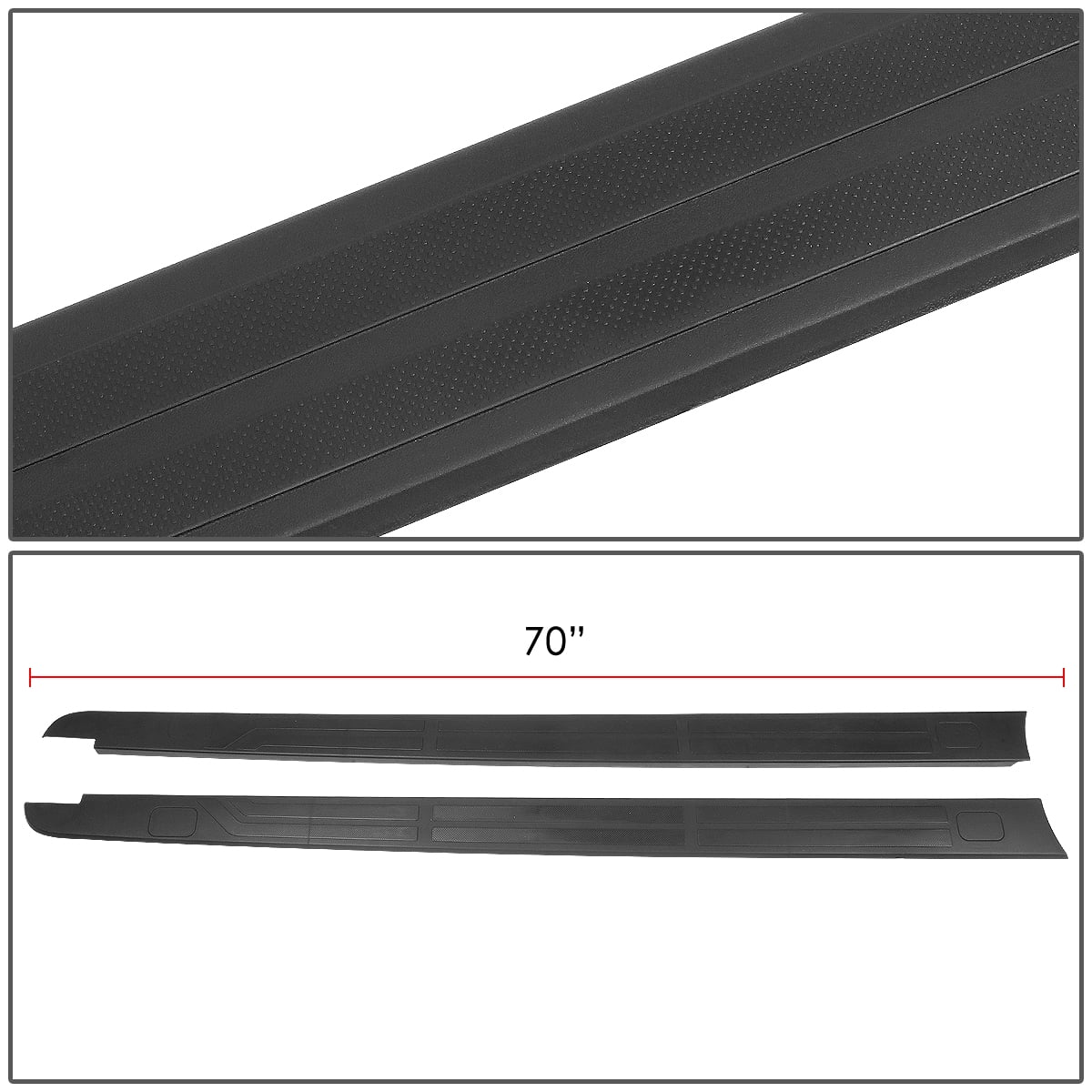 DNA Motoring ZTL-Y-0107 For 2014 to 2020 Toyota Tundra 5.5 ft Factory Style Flat Tailgate Bed Rail Cap Protector Left+Right Side Trim Panel 15 16 17 18 19