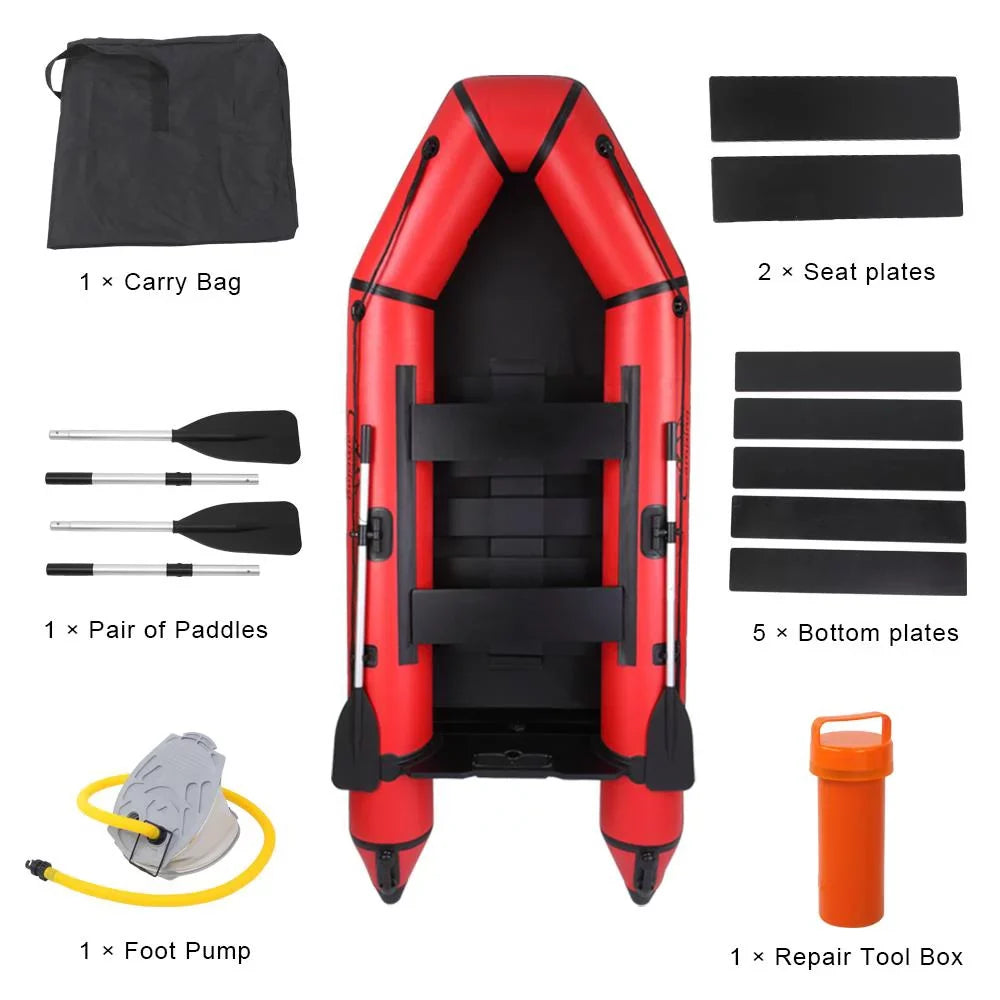 Campingsurvivals 10ft PVC Inflatable Fishing Assault Vessel Red