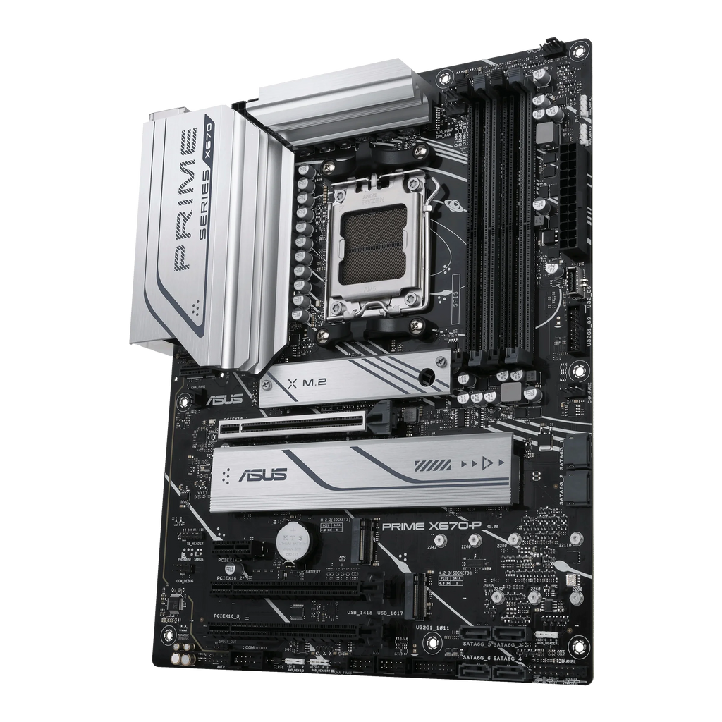 ASUS Prime X670-P Socket AM5 (LGA 1718) Ryzen 7000 ATX Motherboard (DDR5, 3xM.2 Slots, USB 3.2 Gen 2x2 Type-C, USB4 Header, and 2.5Gb Ethernet)