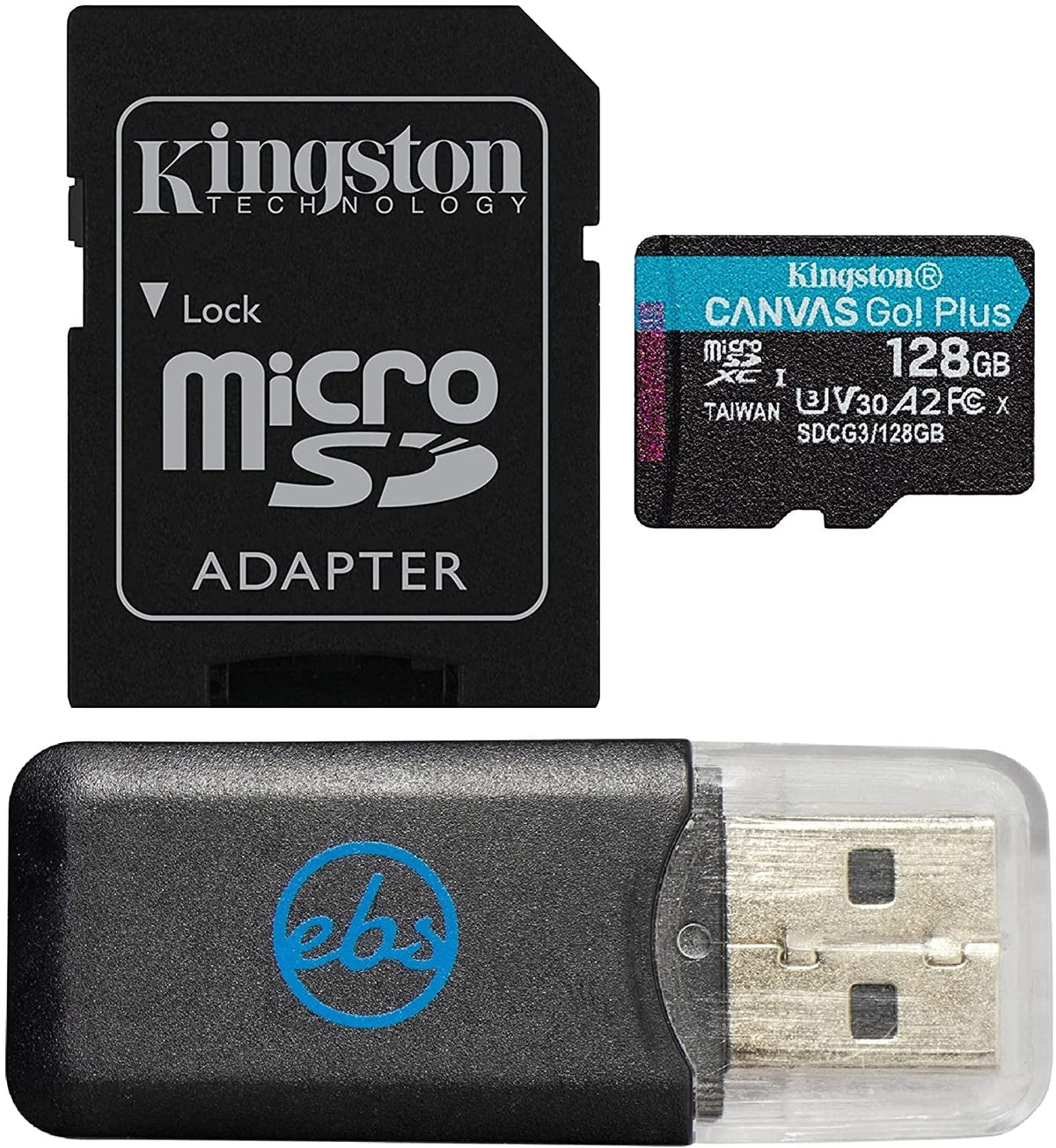 Kingston 128GB Canvas Go Plus ro SDXC Works with Rexing Dash Camera V1, V1-4K, V5, V1GW (SDCG3/128GB) Cl 10