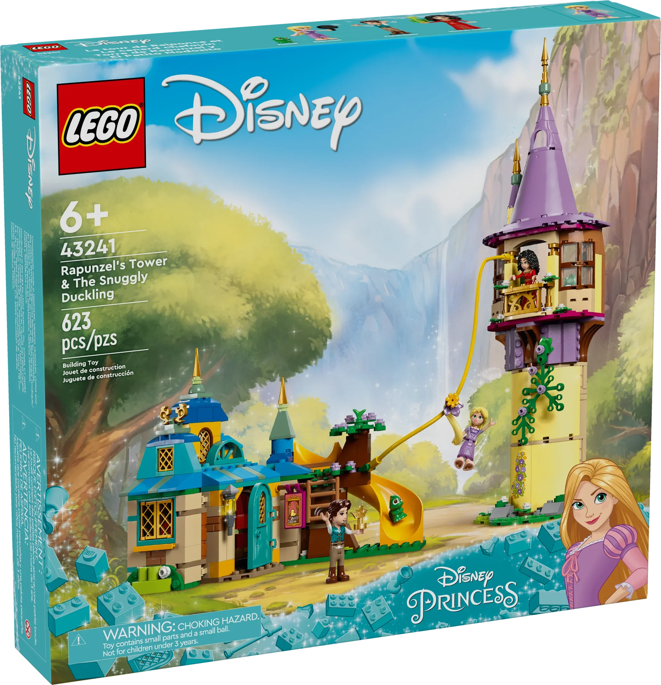 LEGO Disney Princess Rapunzel’s Tower & The Snuggly Duckling Tangled Building Toy with Flynn Rider and Mother Gothel Mini-Dolls, Disney Princess Toy, Fun Gift for Girls and Boys Ages 6 Plus, 43241