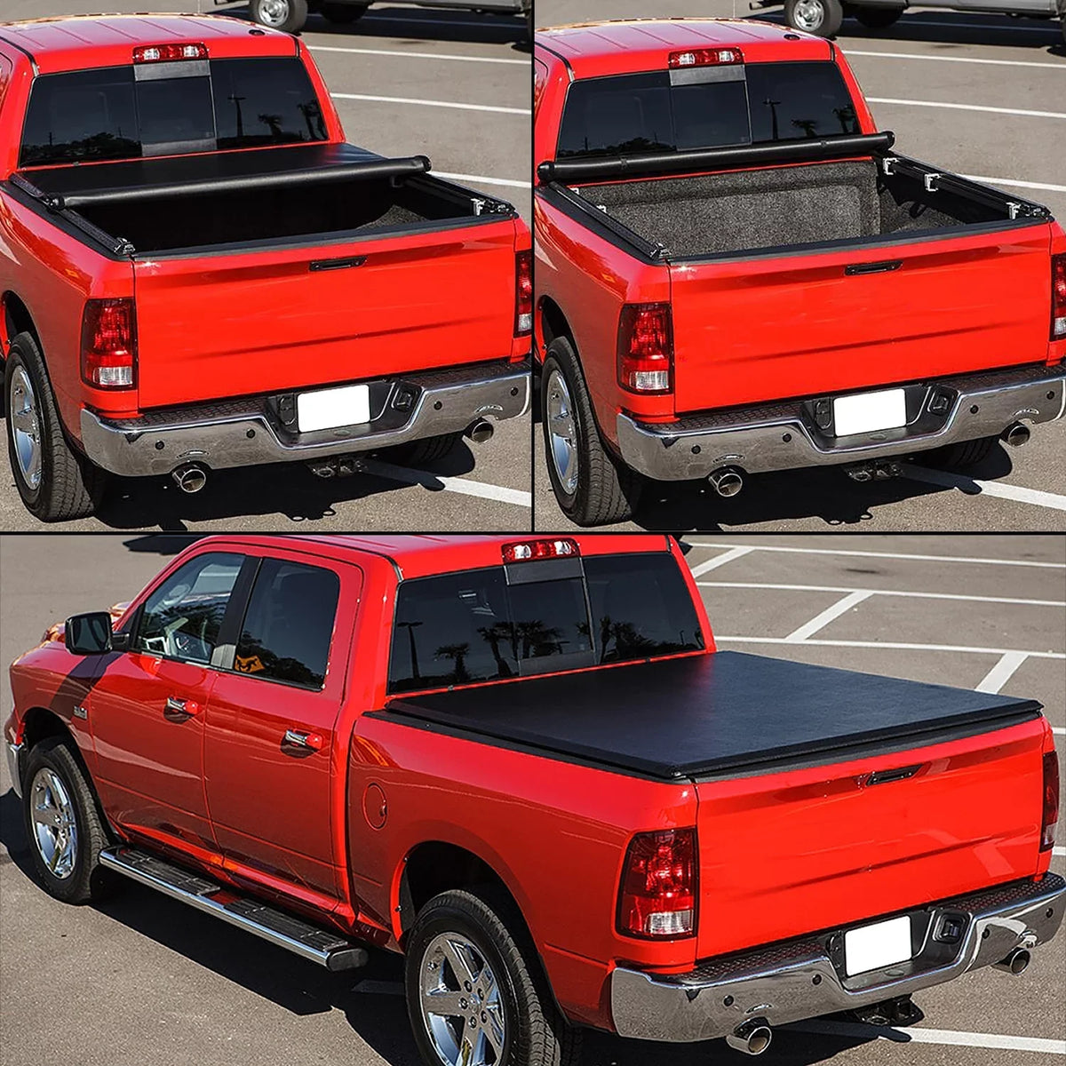 DNA Motoring TTC-RU-090 For 2019 to 2021 Ford Ranger 5Ft Truck Short Bed Matte Black Vinyl Soft Top Roll-up Tonneau Wrap 20