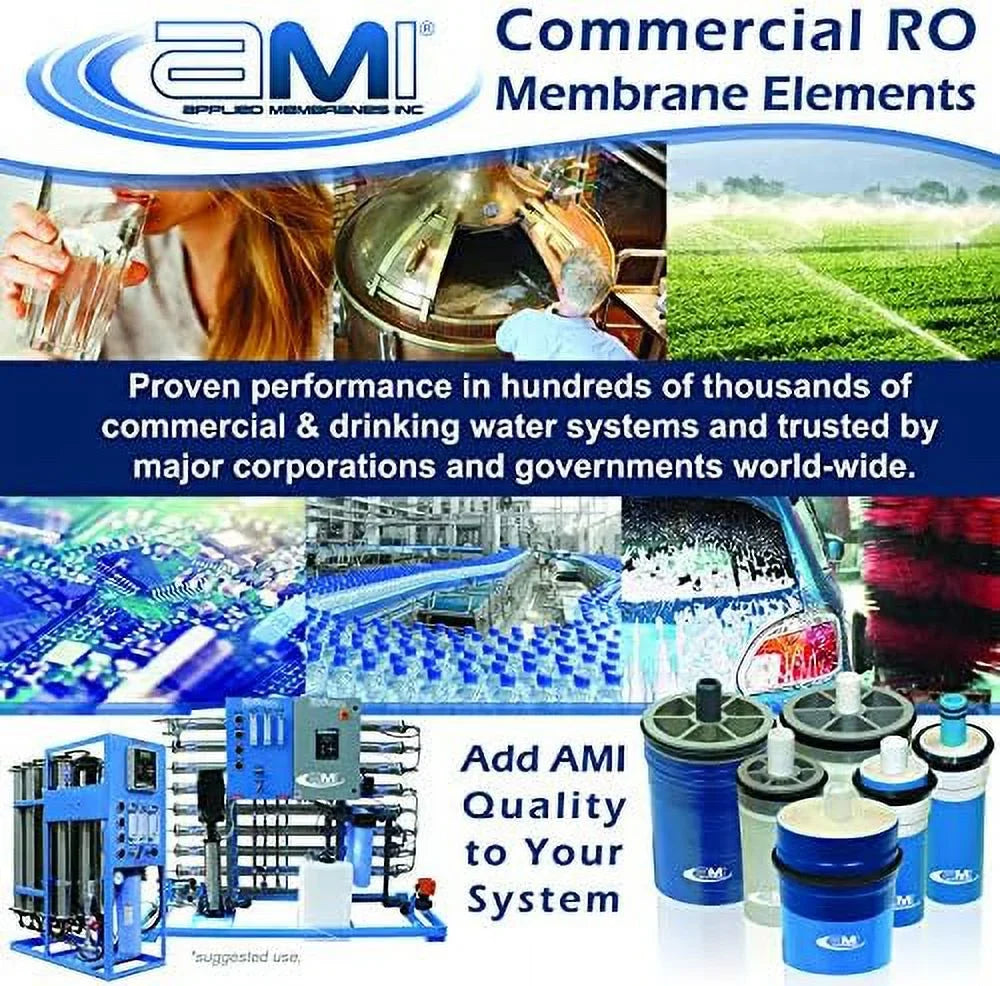 Reverse Osmosis Membrane For Tap Water | 1,000 GPD At 225 Psi | 99.5% Rejection | Replacement RO Membrane | M-T2540A
