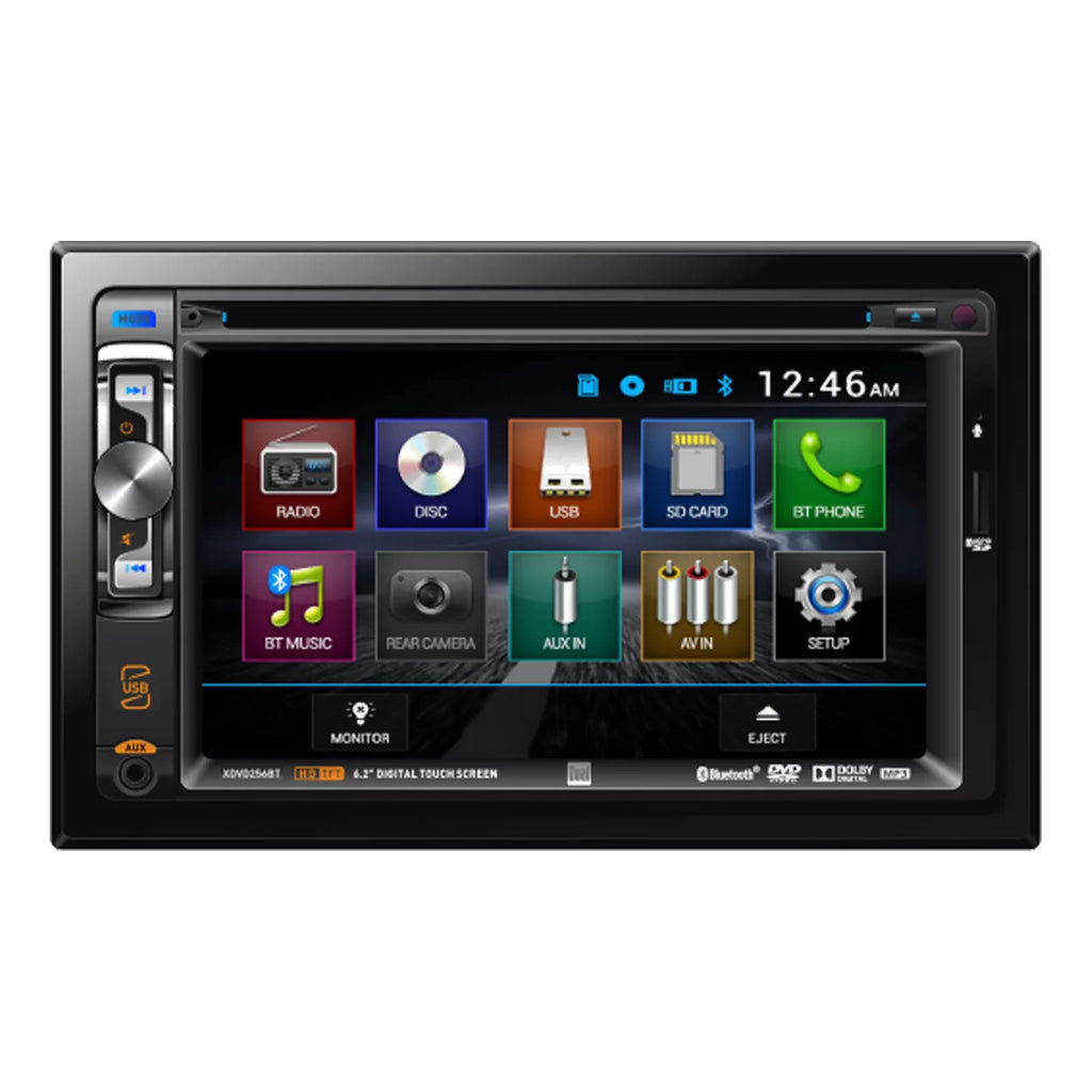 Enrock Dual XDVD256BT Double-DIN 6.2" Touchscreen USB DVD CD MP3 Bluetooth Stereo Car Audio Receiver, Scosche FD1426B Dash Install Kit, with FD23B Radio Wire Harness, Fits 2004-Up Select Ford