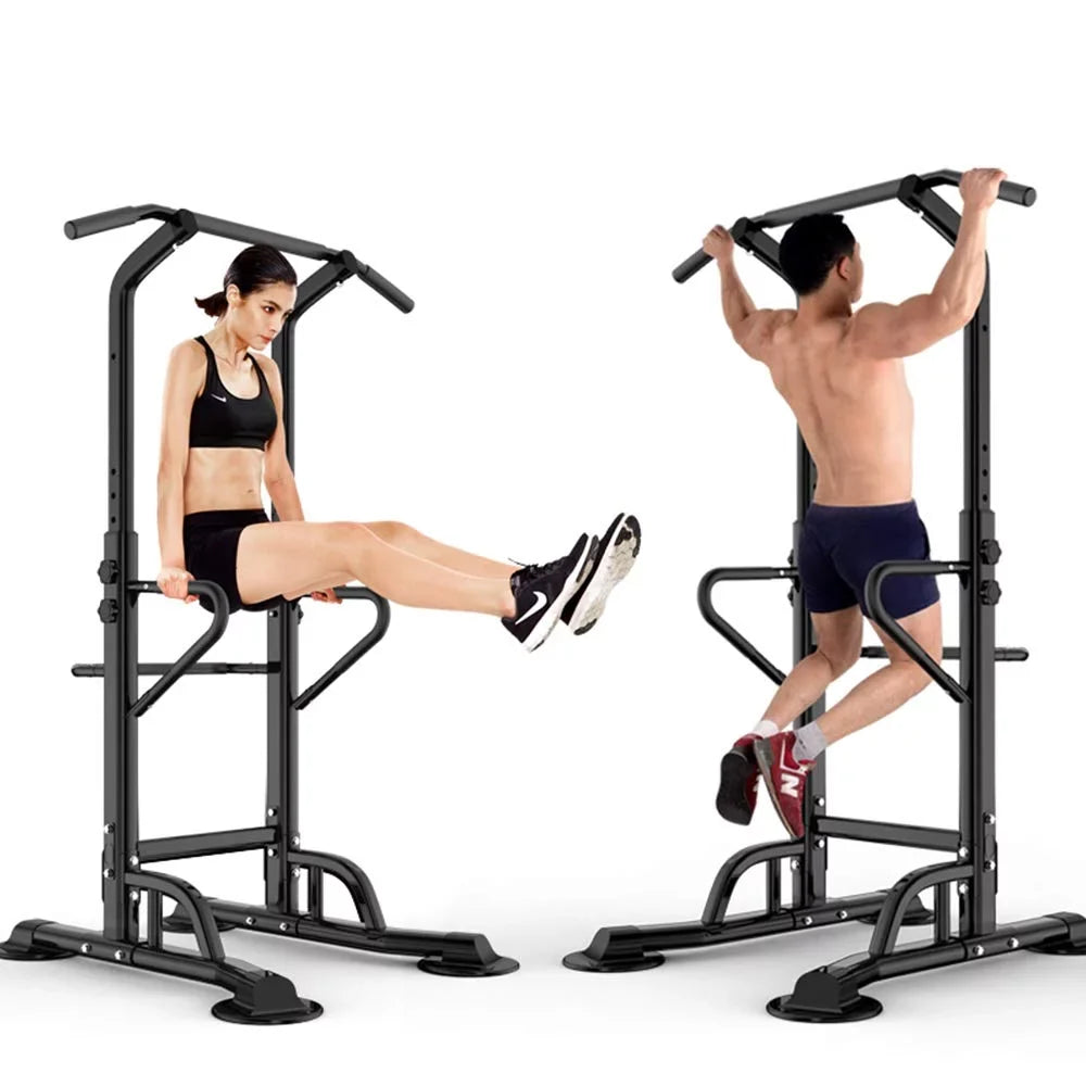 Wellynap Power Tower Pull Up Bar, 36.2" Strength Training Workout Equipment with Adjustable Height - Black
