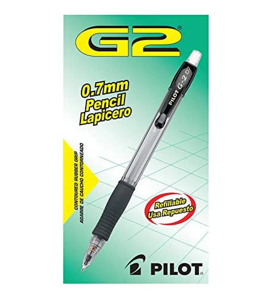 PILOT G2 Mechanical Pencils, 0.7mm Lead, with Black Accents, 12-Pack (51015)