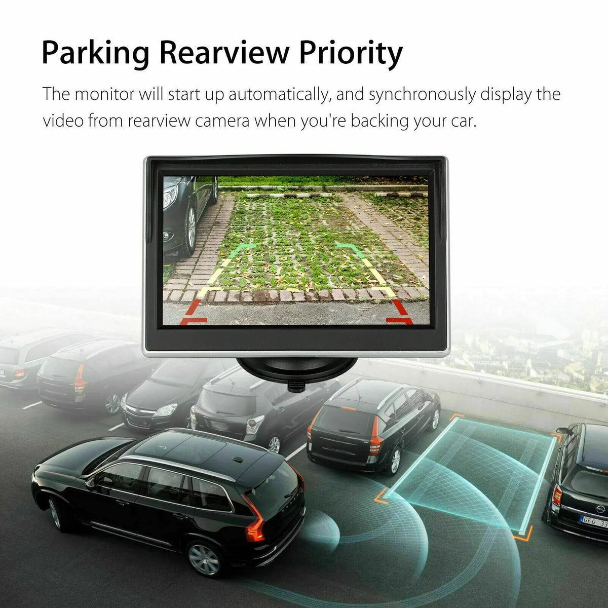 Wireless Backup Camera System 170° 5" TFT LCD Rear View Monitor IP67 Waterproof Night Vision Reverse Camera for Car MPV SUV RV
