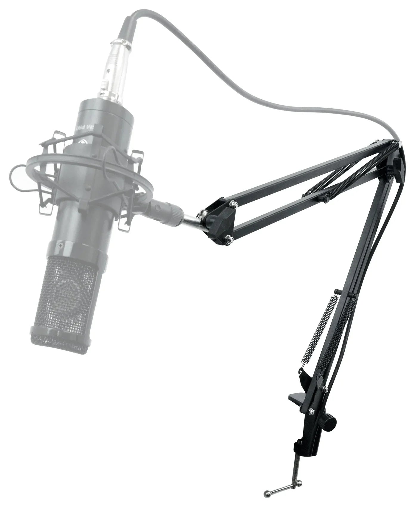 Rockville DMS30 Microphone Boom Arm Studio Podcast Mic Stand+Clamp+Pop Filter