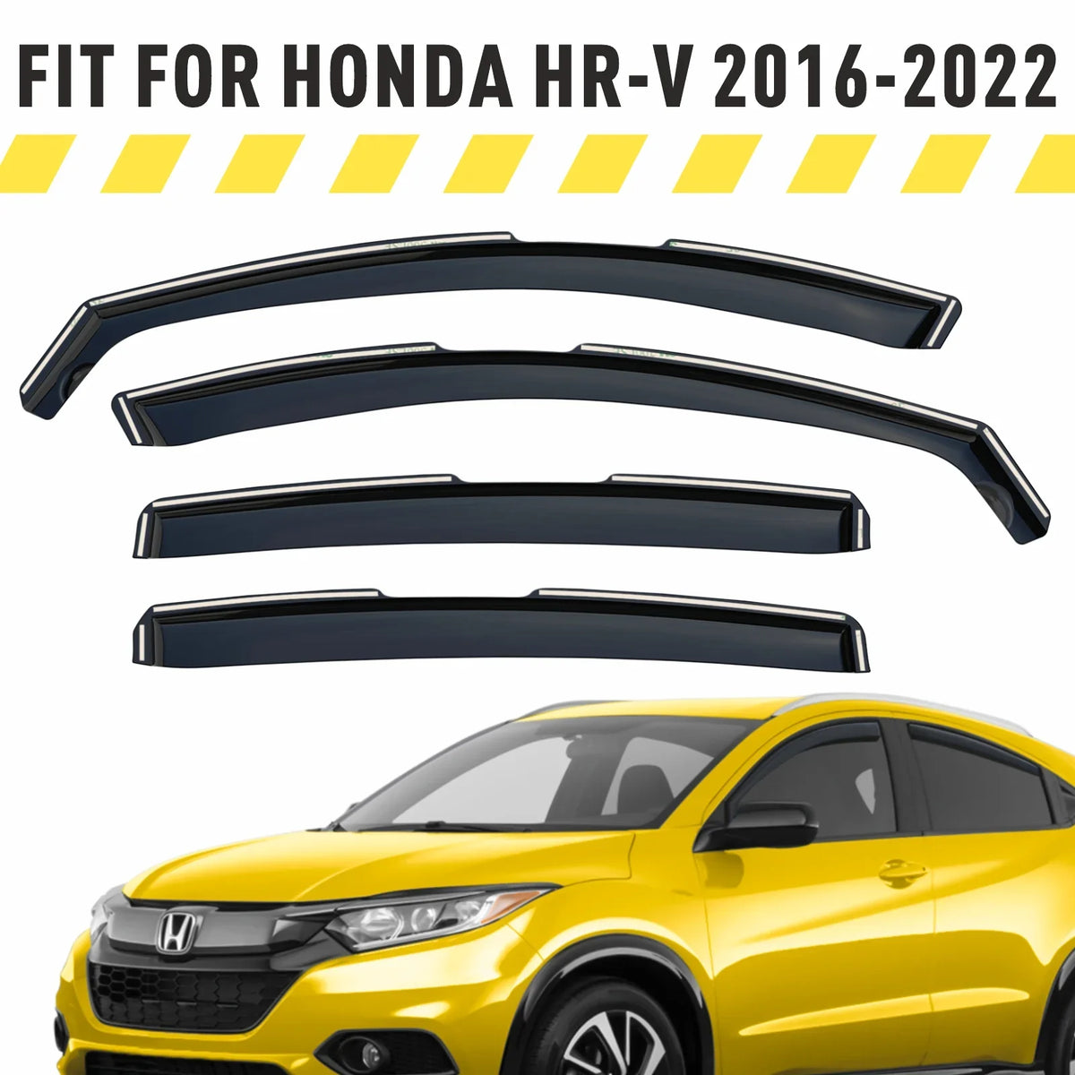 AEROGUYS In-Channel Window Deflectors Extra Strong Window Visors Rain Guards Fit for Honda HR-V 2016-2022, Sun Visors, Wind Vent Visors, Car Accessories - 4 pcs. AG0157