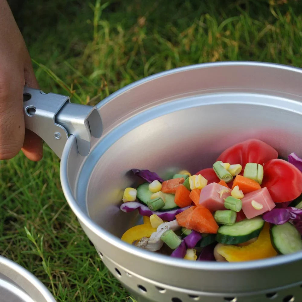 Dazzduo Portable Stand Burner Gripper Stove Backpacking Pan Picnic Alcohol IUPPA Set LAOSHE Mess with Cooking mewmewcat for doorslay Camping BBQ Spirit Kit Hiking Pot HUIOP Outdoor , Cookware
