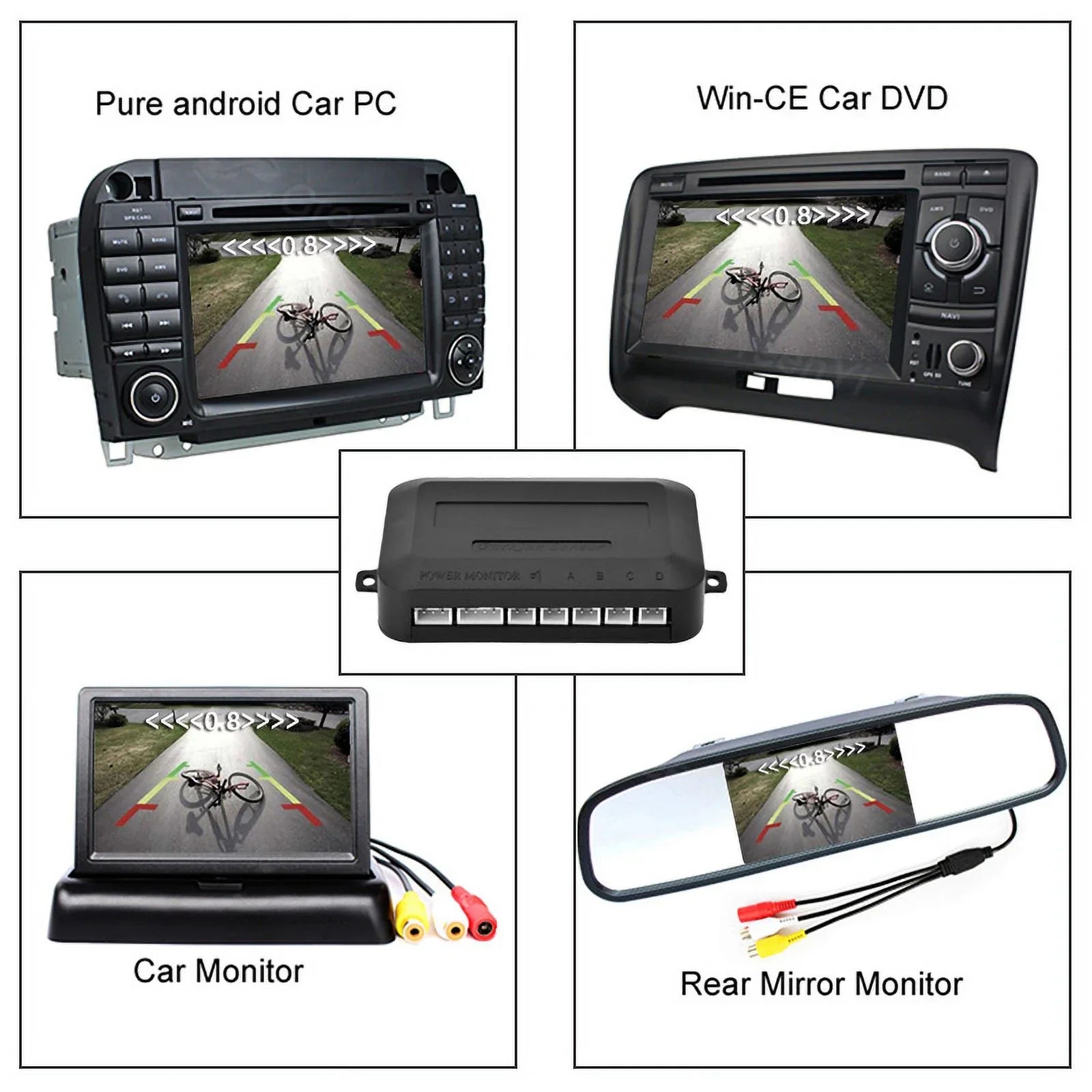 Car Reverse Backup Parking Sensor Radar System, Buzzer beeps, Detection Distance:30~150CM, Waterproof Sensors (22mm Diameter 2.3M Cable) 4 Packs X60D (Black)