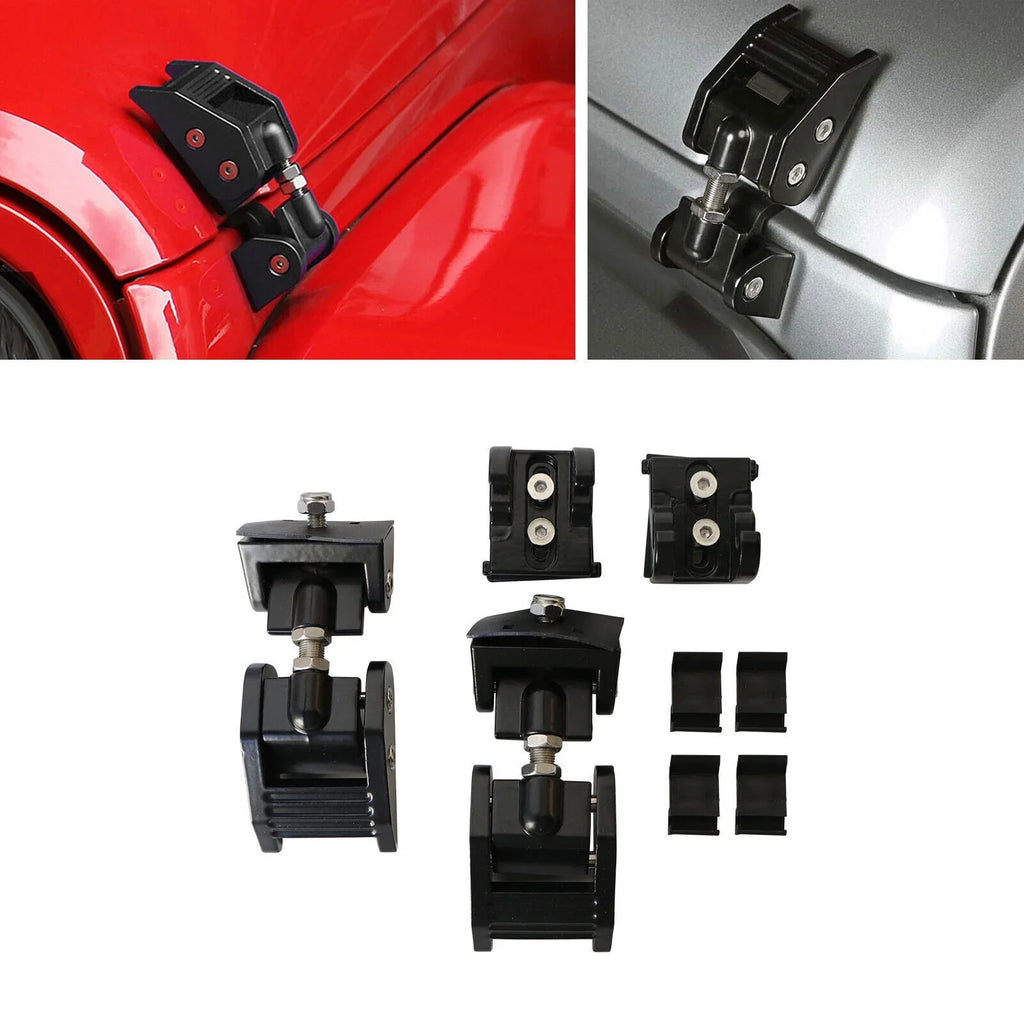 G·PEH 2x Hood Latch Locking Hood Catch For 2007-2018 Jeep Wrangler JK JKU Black