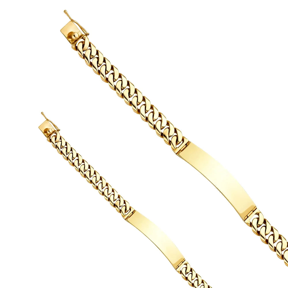 14k Yellow Gold Miami Cuban Link ID Bracelet - 8.5" | Elegant 14KY Gold Chain Bracelets for Men and Women | Weight 41.3 Grams | Men’s Jewelry for Gift