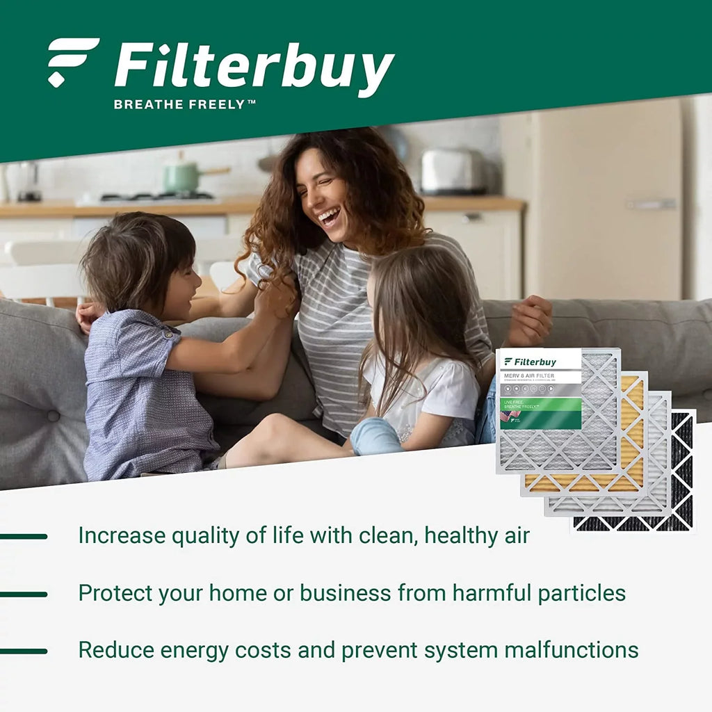 Filterbuy 10x25x4 MERV 8 Pleated HVAC AC Furnace Air Filters (2-Pack)