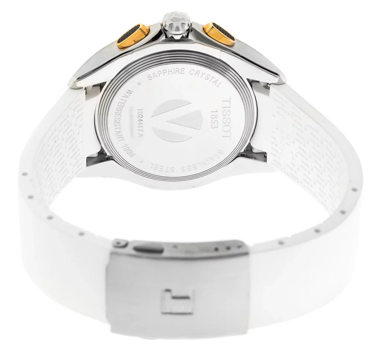 TISSOT T-Sport Veloci-T 42MM SS WHT Rubber Men's Watch T0244172701100