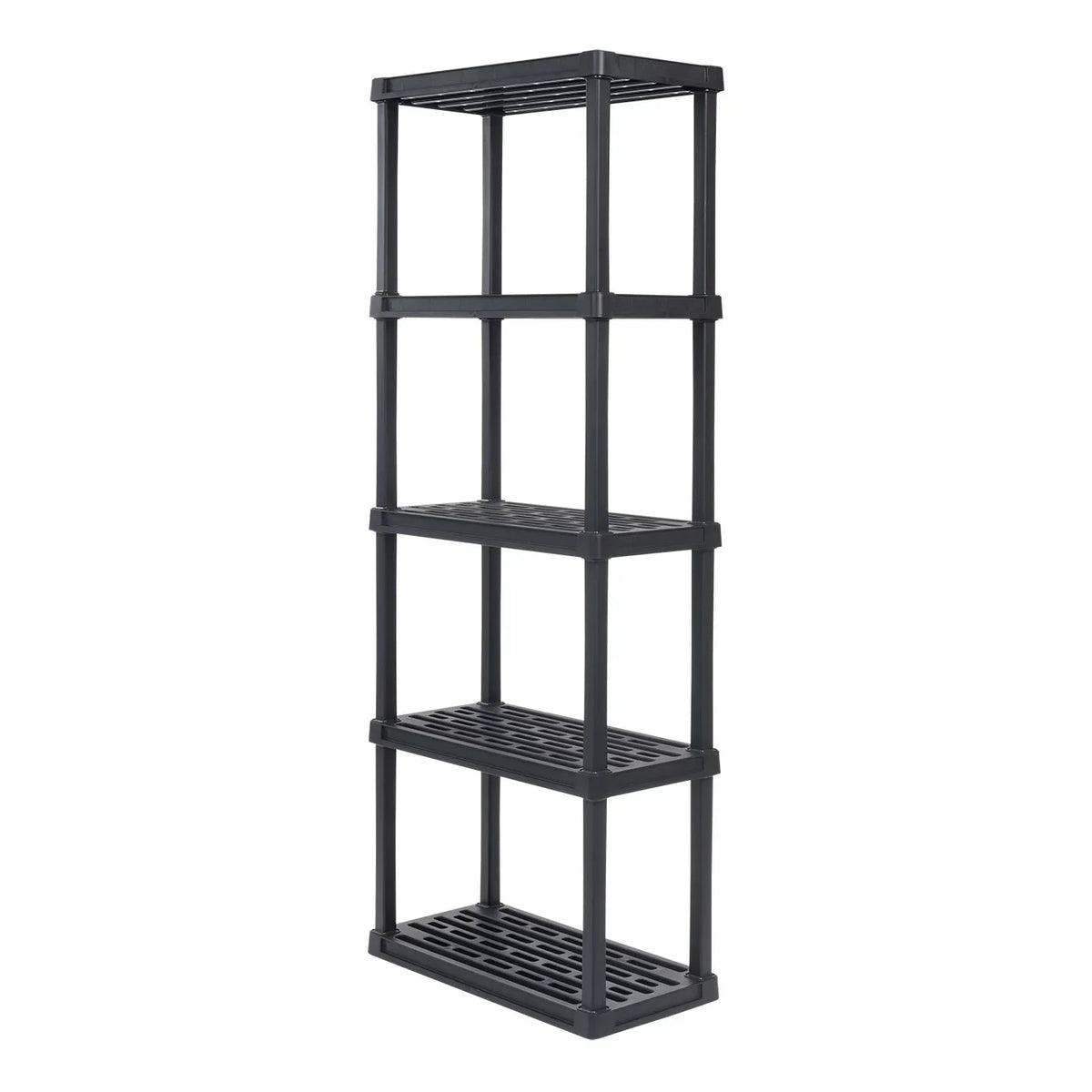IRIS USA 5 -Tier Plastic Rack Storage Shelf with 200 lb. Total Capacity, Black