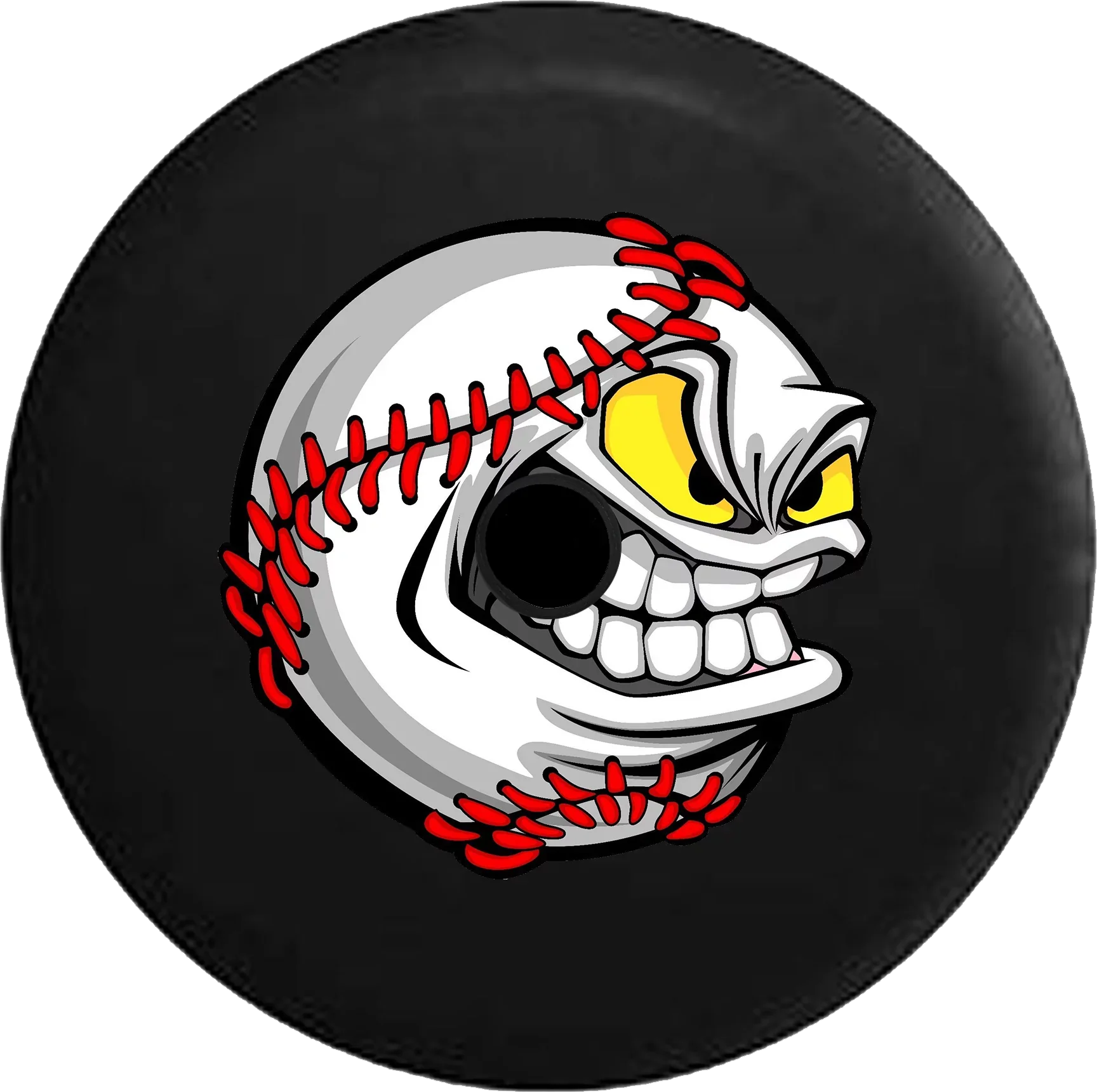 2018 2019 Wrangler JL Backup Camera Cartoon Angry Baseball Softball Spare Tire Coating for Jeep RV 32 Inch