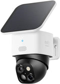 eufy Security SoloCam S340, Solar Security Camera, Wireless Outdoor Camera, 360° Surveillance, No Blind Spots, 2.4 GHz Wi-Fi, No Monthly Fee, HomeBase S380 Fitting