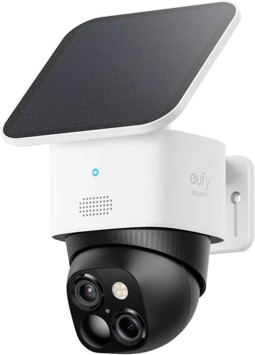 eufy Security SoloCam S340, Solar Security Camera, Wireless Outdoor Camera, 360° Surveillance, No Blind Spots, 2.4 GHz Wi-Fi, No Monthly Fee, HomeBase S380 Fitting
