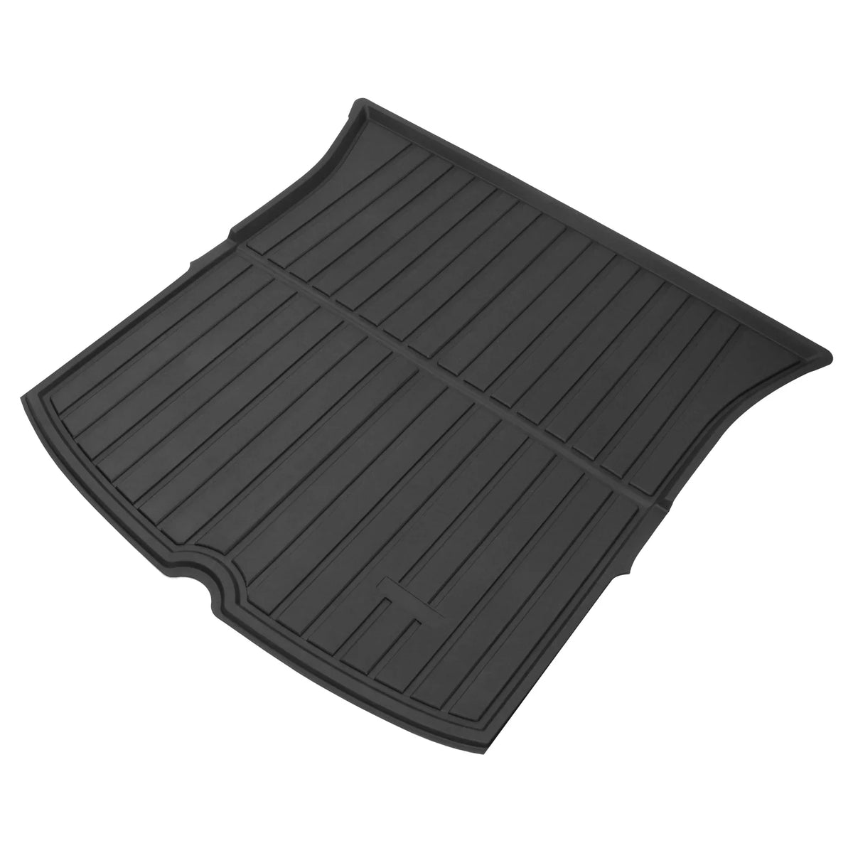 Ikon Motorsports Trunk Mats + Protector Backrest Shield Matching with 2020-2023 Tesla Model Y Black Injection TPE All Condition Waterproof Anti-Slip Frunk Trunk Under Cargo Storage Liner Mat