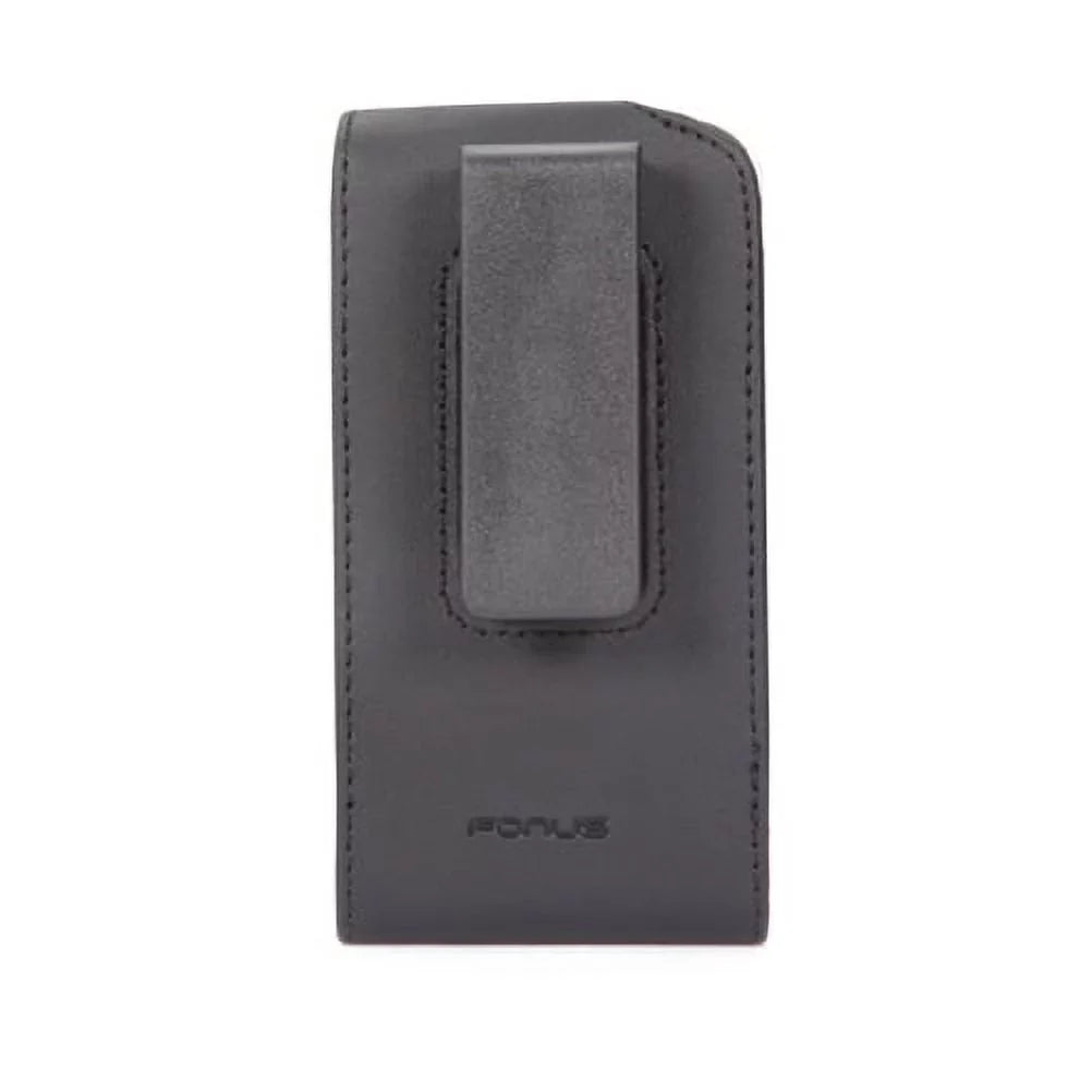 Black Leather Phone Case w 4-in-1 Adaptive Fast Home Car Charger 6ft Long (Two) USB Cable Bundle Z2D for Acer Liquid Jade Primo - Alcatel Idol 4S - ASUS ZenFone 5z 4 Pro - Blackberry Motion