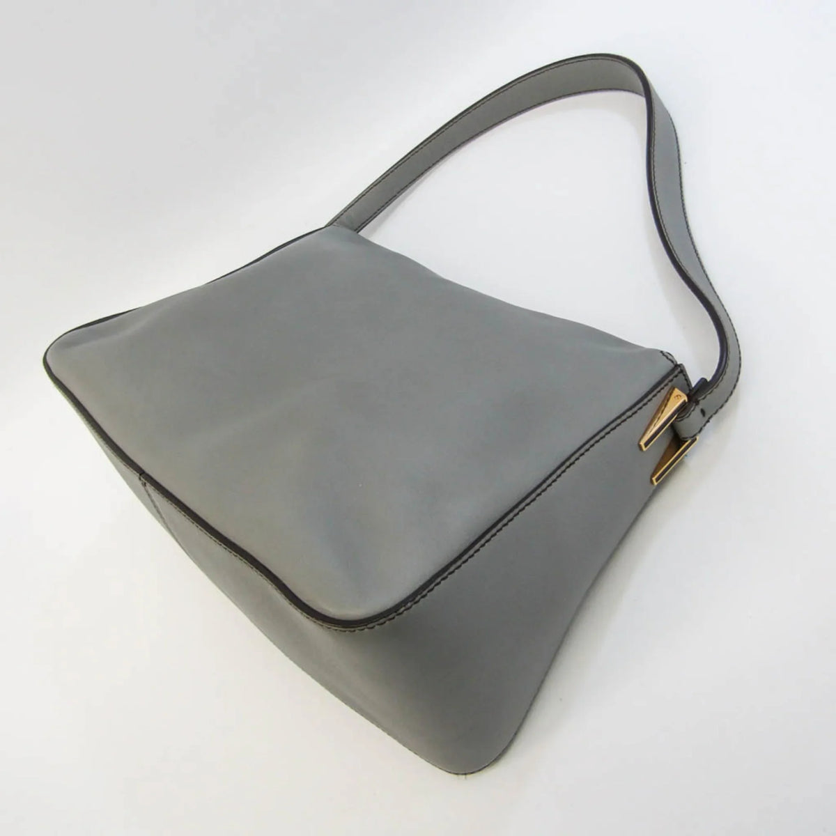 Pre-Owned Fendi Big Mamma Bucket 8BR638 Women's Leather Shoulder Bag Gray (Good)