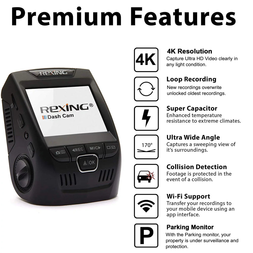 Rexing V1-4K Ultra HD Car Dash Cam