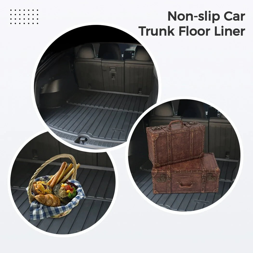 All Environment Car Trunk Mats, 3 Rear Seat Back Mats and Trunk Floor Mat, Fitting with 2020 2021 2022 Tesla Model Y, Waterproof Non-slip Car Trunk Floor Liner